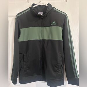 Boys 14/17 adidas Black and Sage GreenTrack Jacket